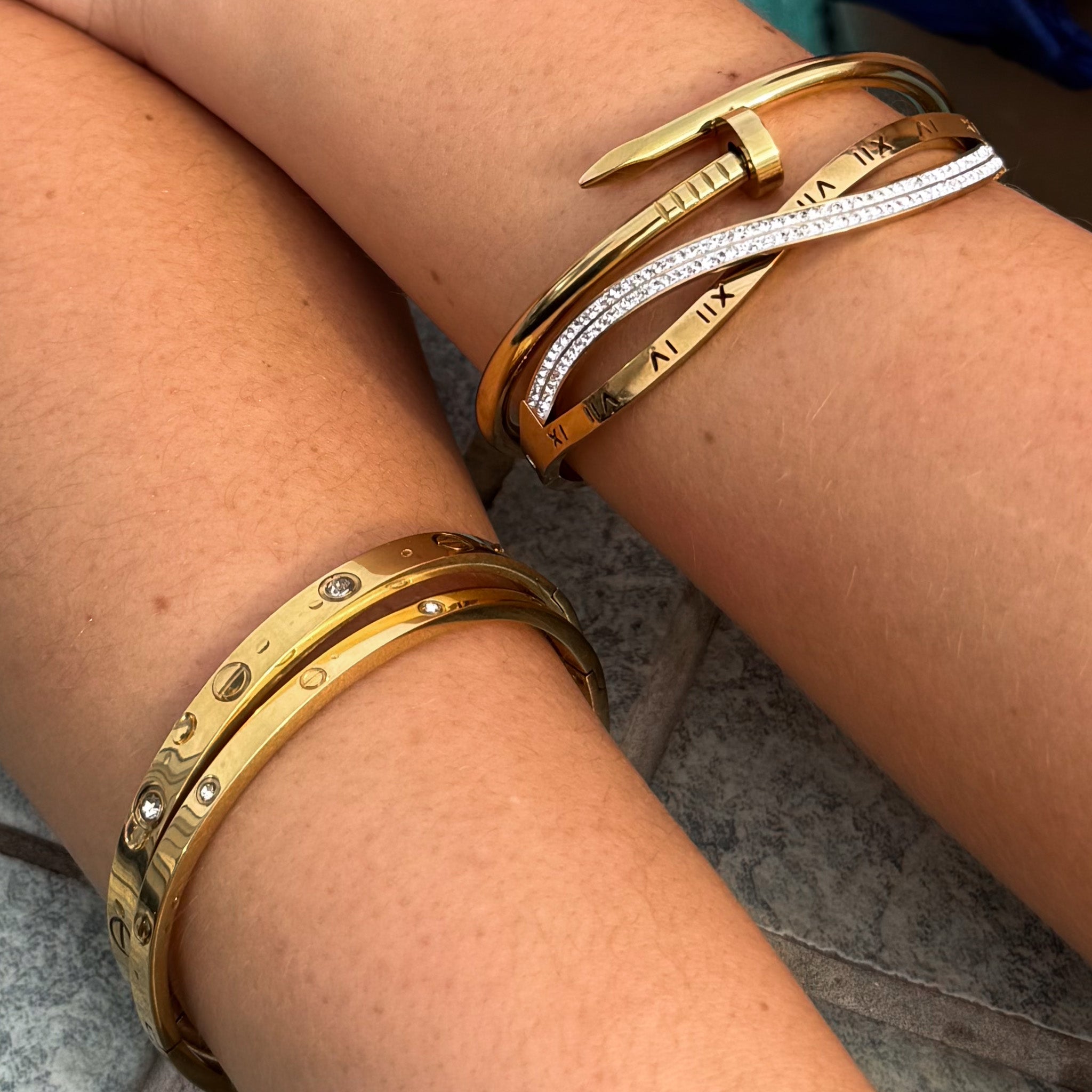 Bracelete Pedras de Glamour Banhado em Ouro 18k