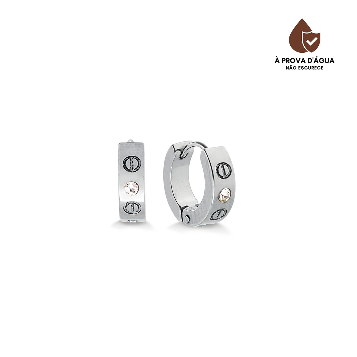 Brinco Argola Glamour Banhado em Prata