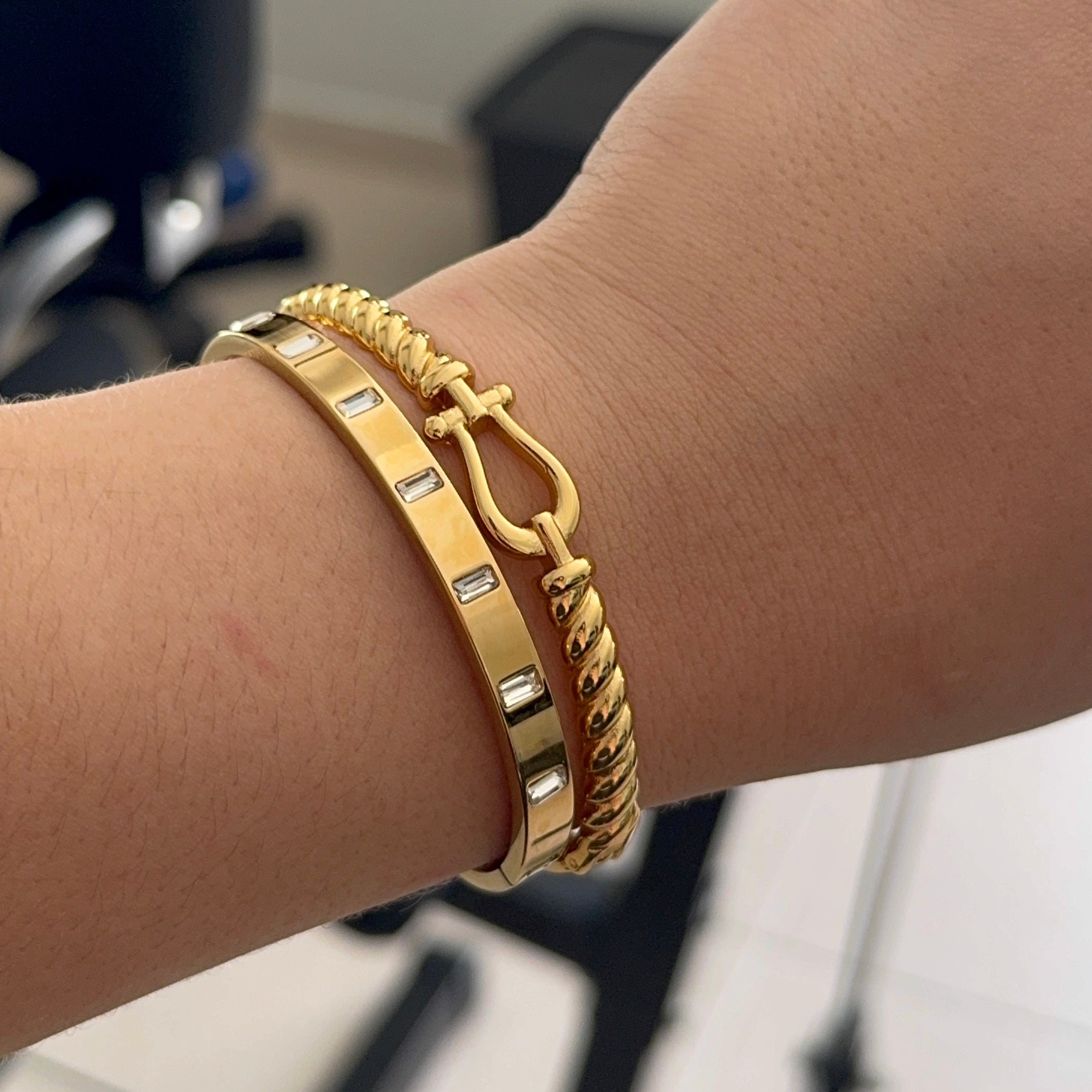 Bracelete Corda Torcida Banhado em Ouro 18k