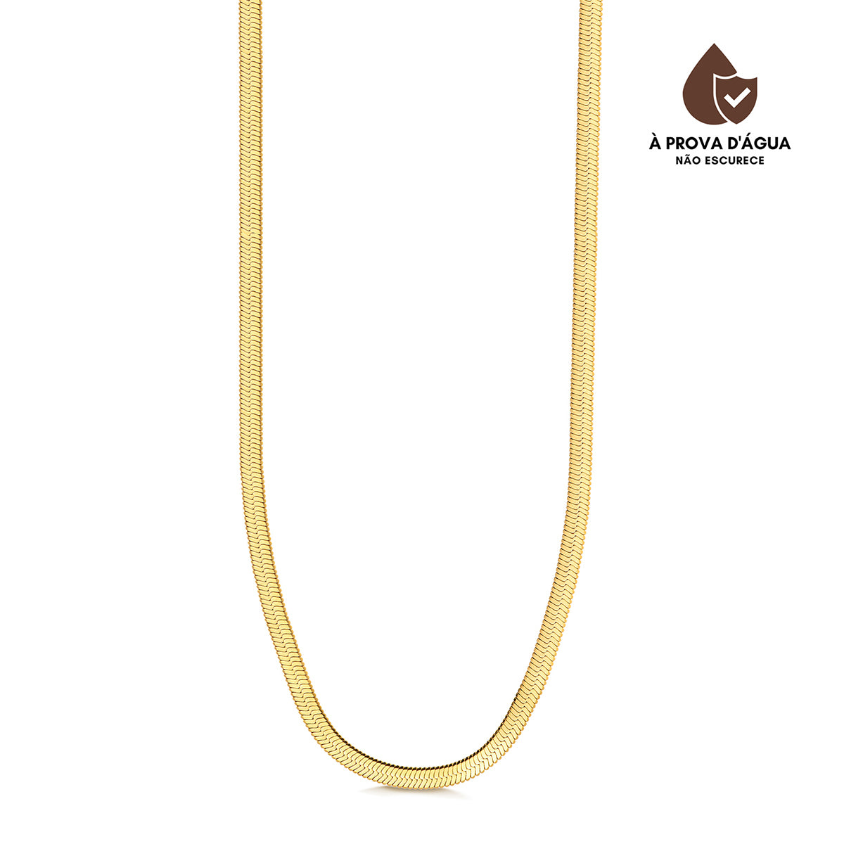 Colar Fita Slim Banhado em Ouro 18k