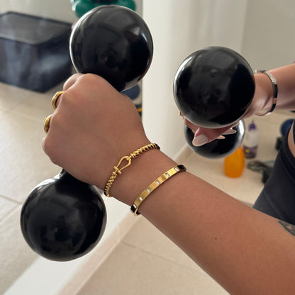 Bracelete Corda Torcida Banhado em Ouro 18k