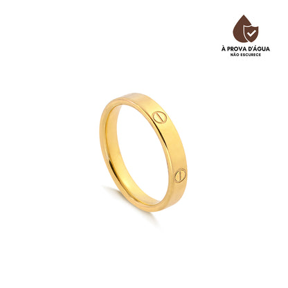 Anel Glamour Clássico Banhado em Ouro 18k