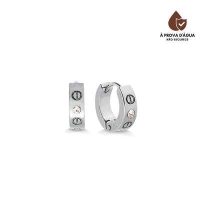 Brinco Argola Glamour Banhado em Prata