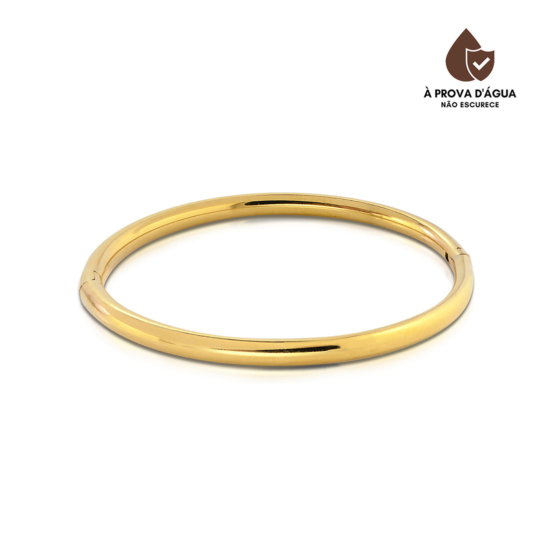 Bracelete Liso Banhado em Ouro 18k