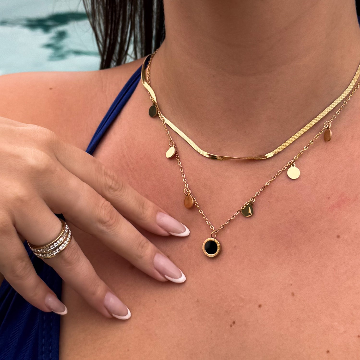 Colar Ônix Elegance Banhado em Ouro 18k