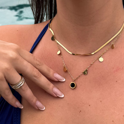 Colar Ônix Elegance Banhado em Ouro 18k