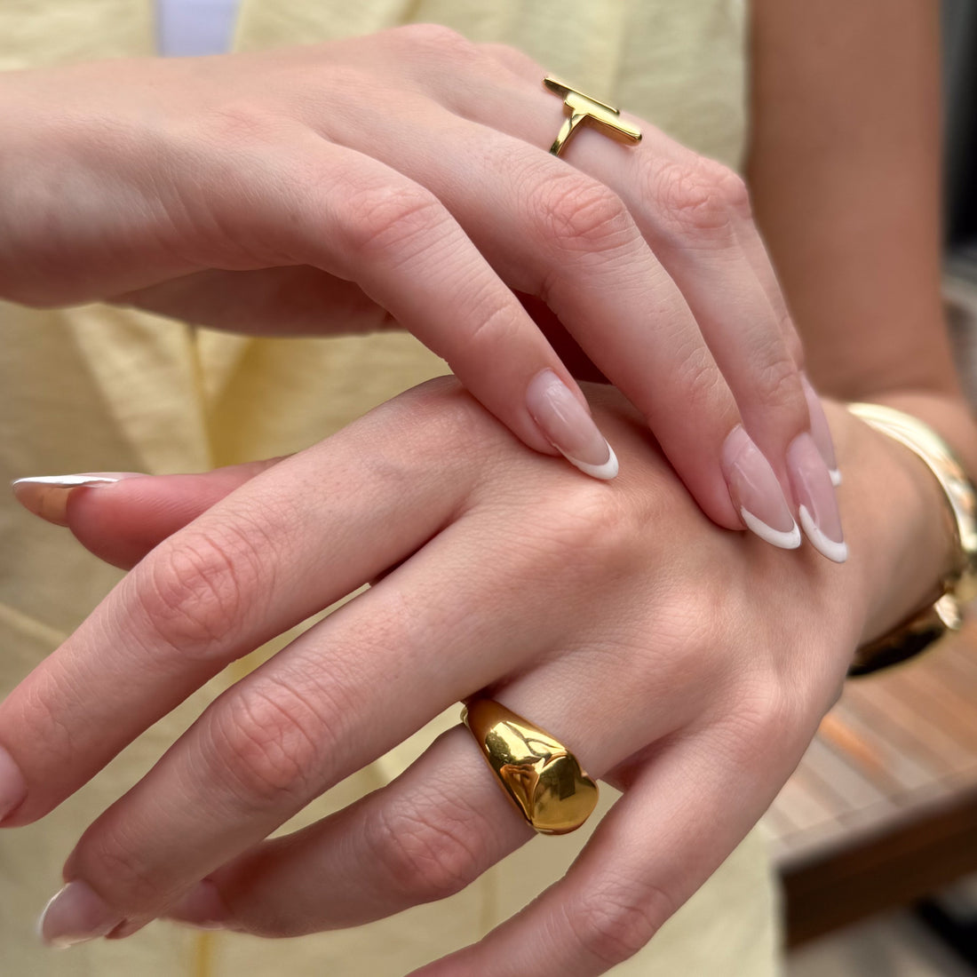 Anel Coração Minimalista Banhado em Ouro 18k