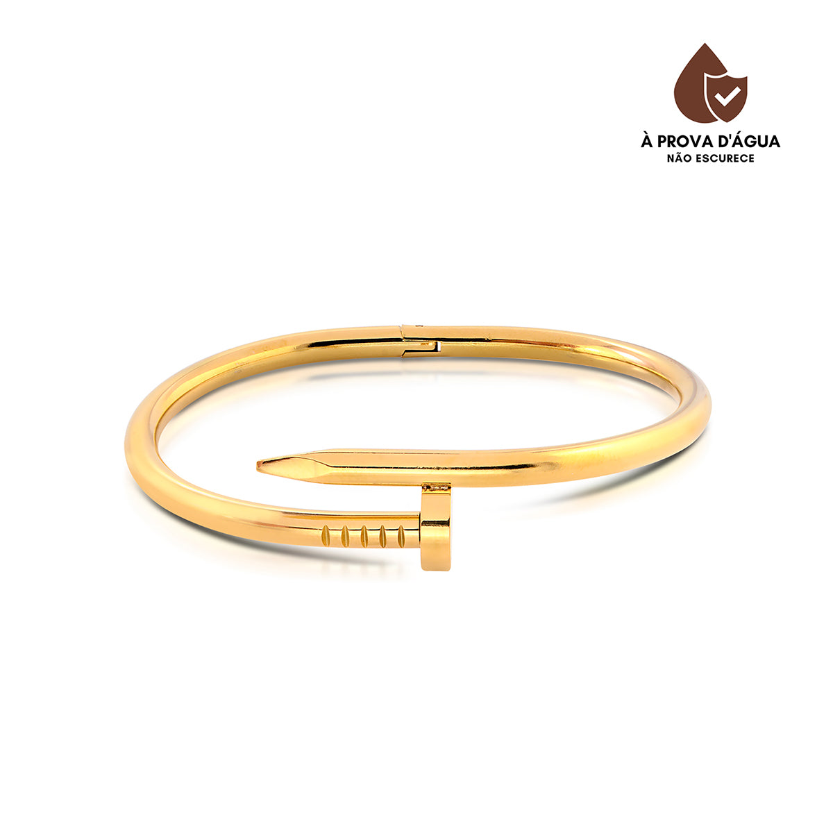 Bracelete Prego Liso Banhado em Ouro 18k