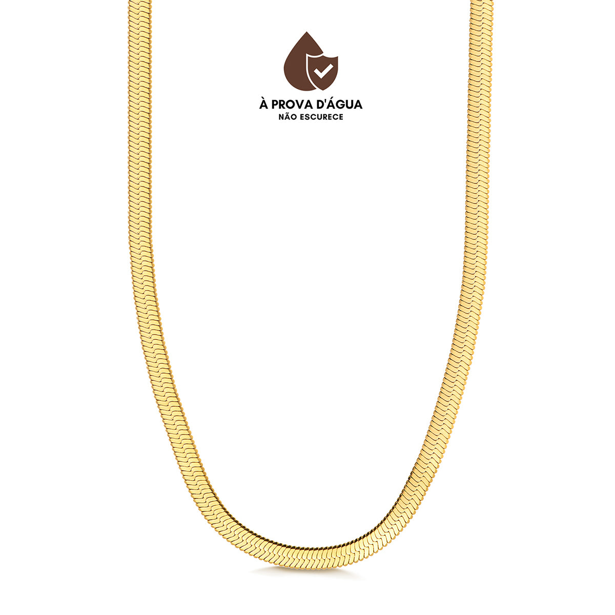 Colar Fita Banhado em Ouro 18k