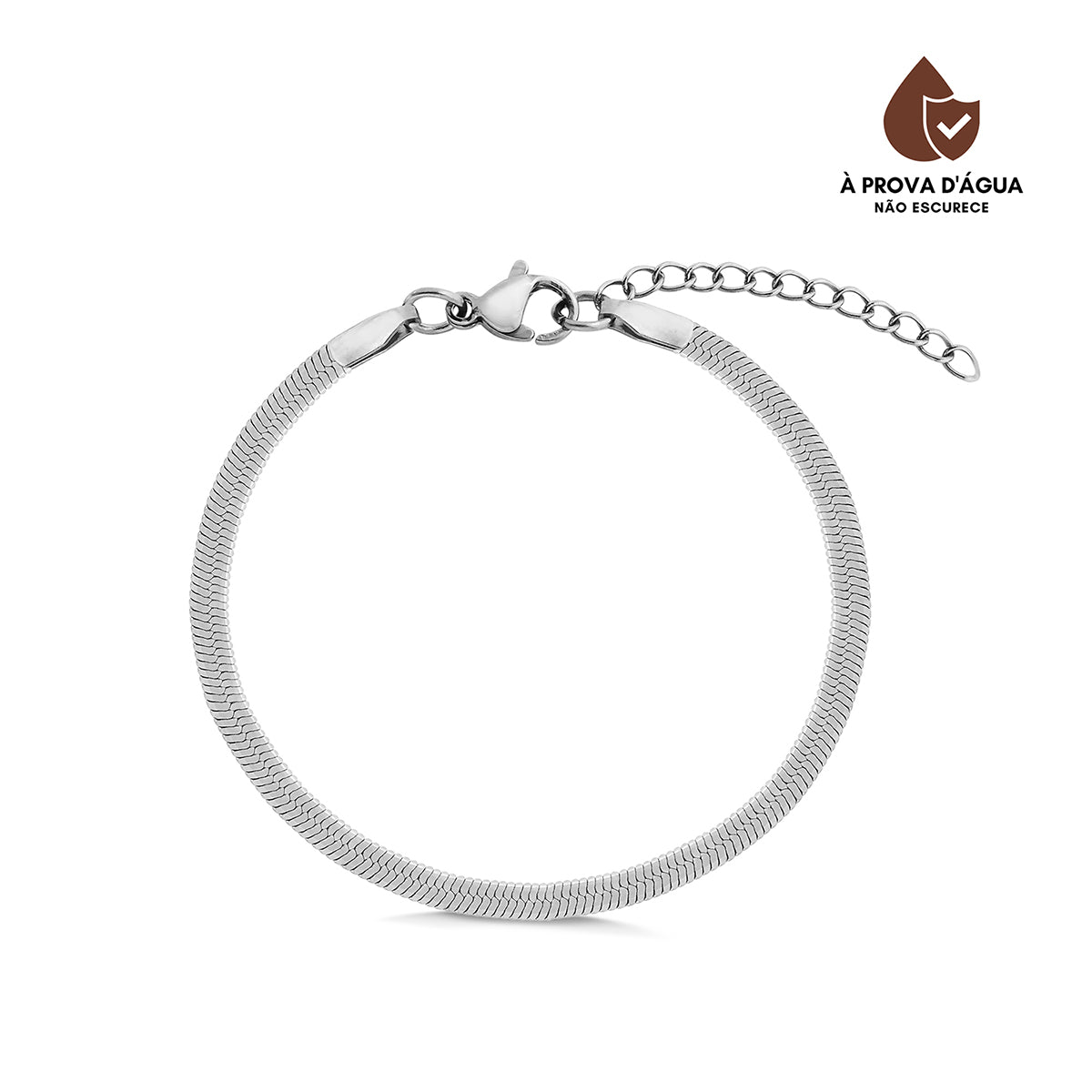 Pulseira Fita Slim Banhado em Prata