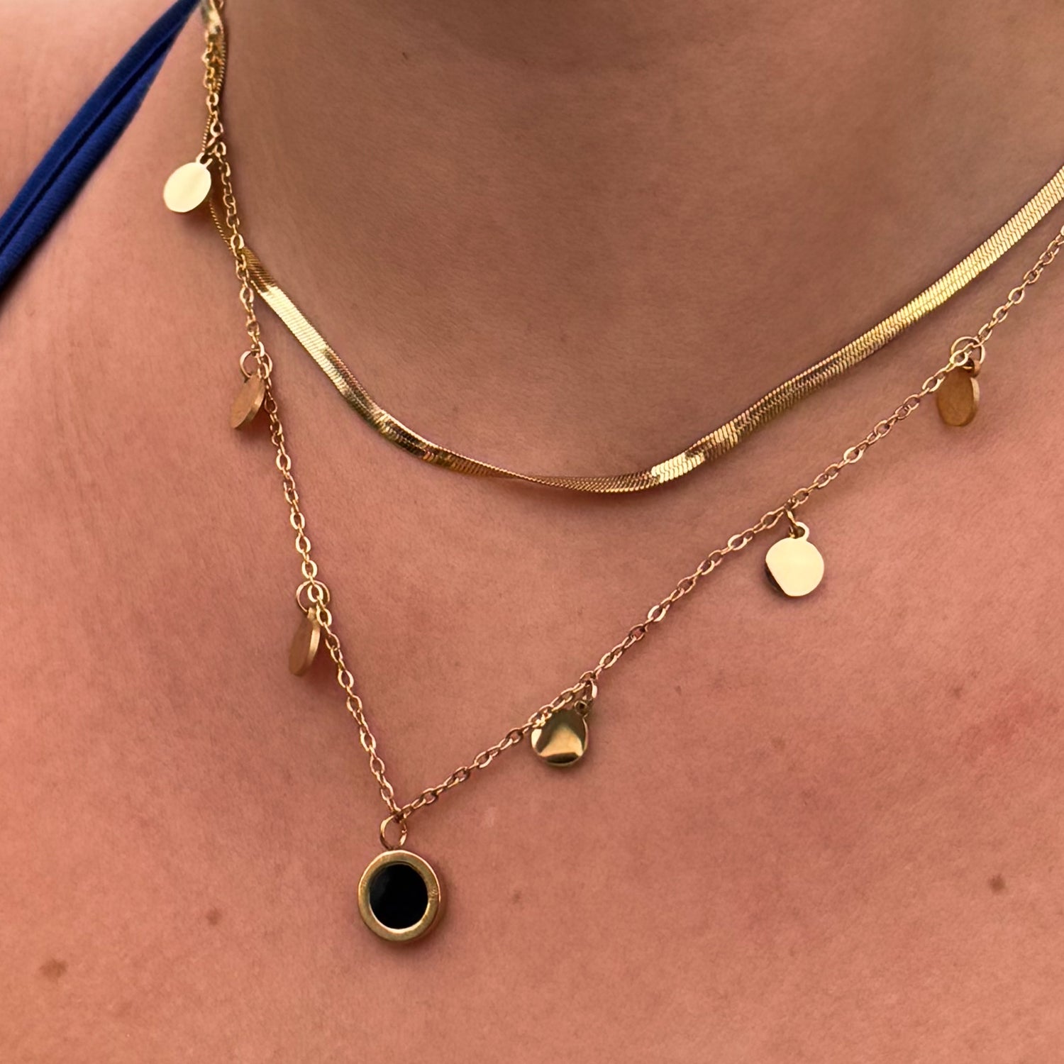 Colar Ônix Elegance Banhado em Ouro 18k