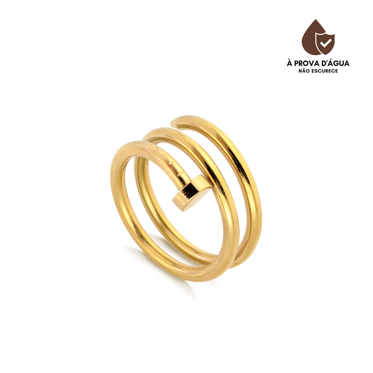 Anel Twister Banhado em Ouro 18k