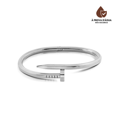 Bracelete Prego Liso Banhado em Prata