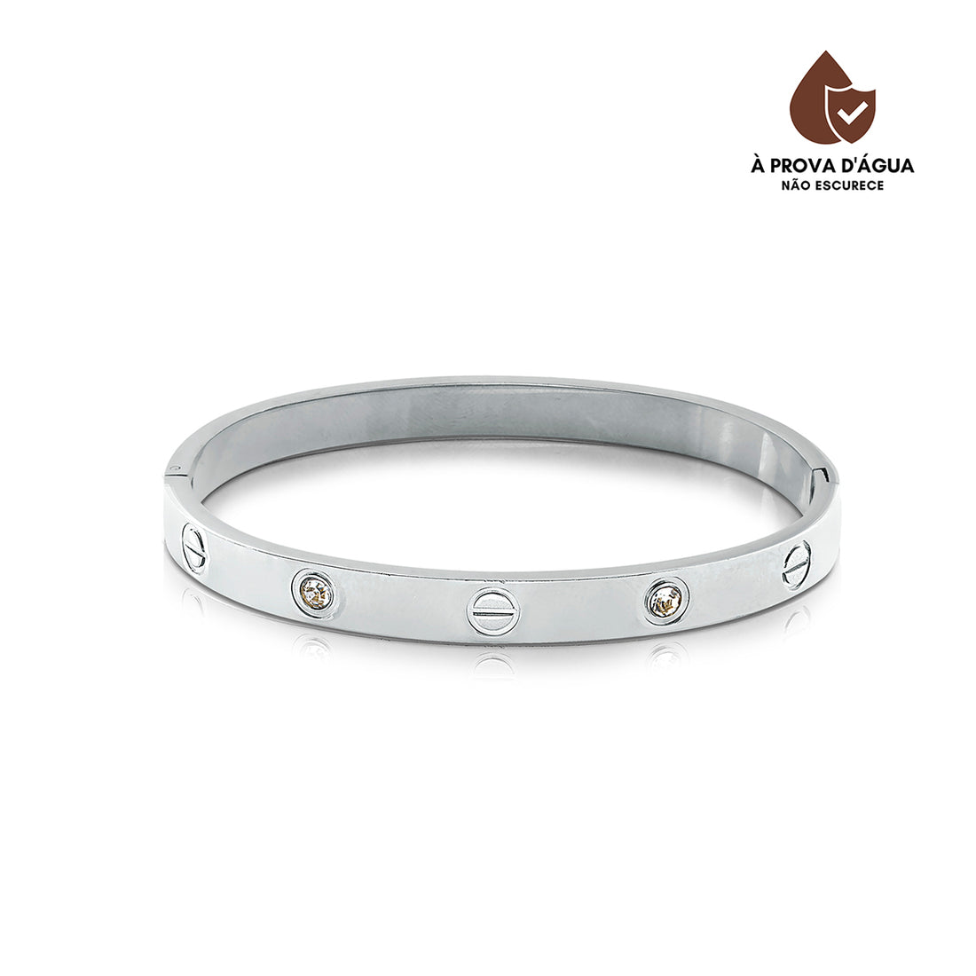 Bracelete Pedras de Glamour Banhado em Prata