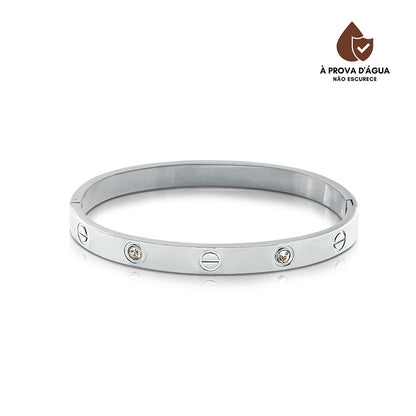 Bracelete Pedras de Glamour Banhado em Prata