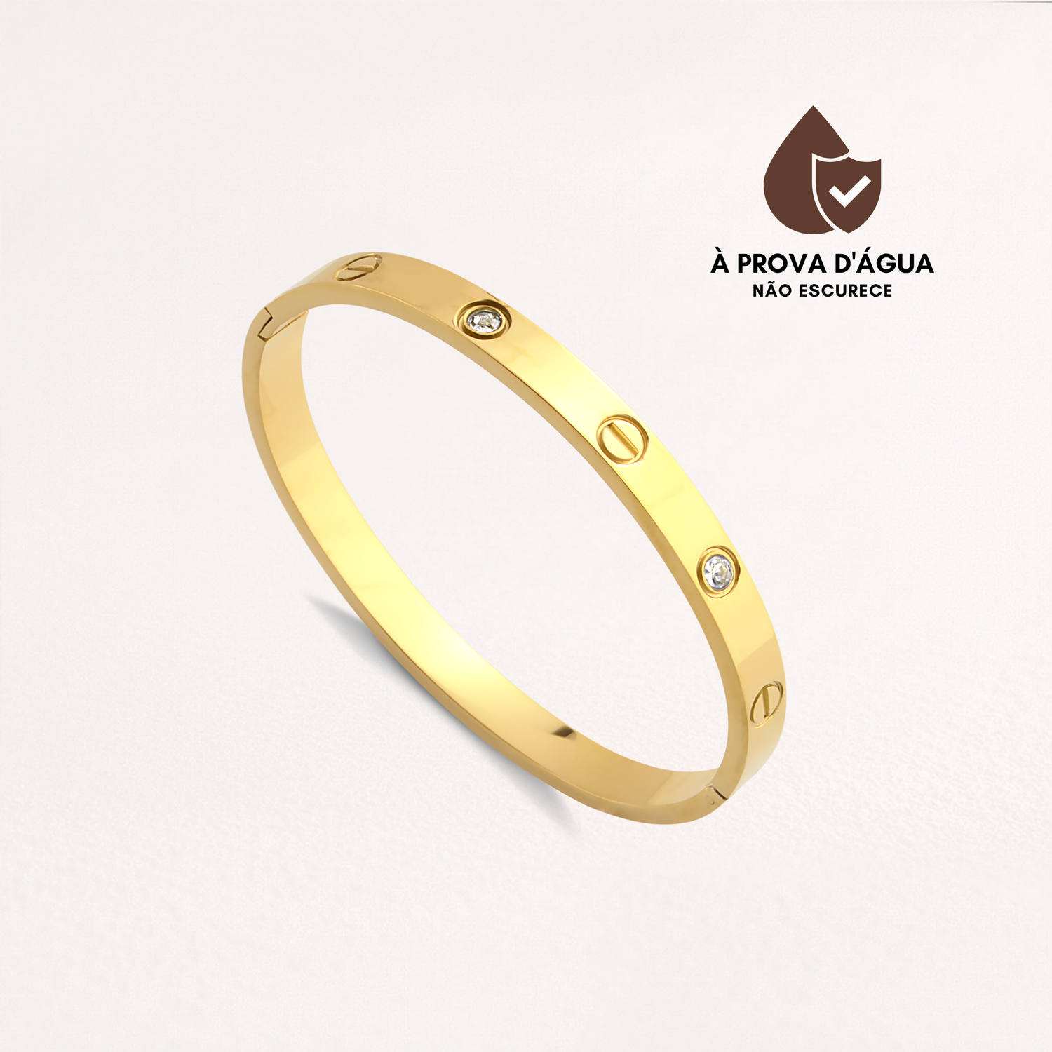 Bracelete Pedras de Glamour Banhado em Ouro 18k