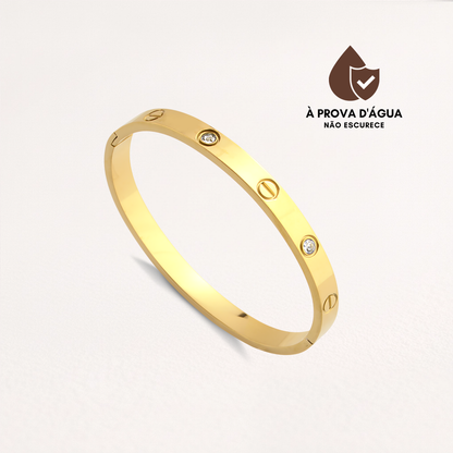 Bracelete Pedras de Glamour Banhado em Ouro 18k