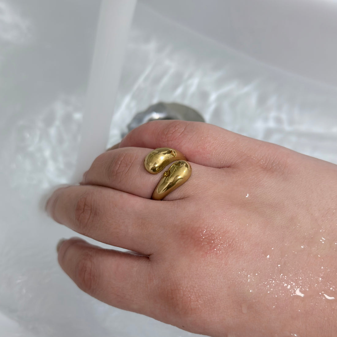 Anel Pontos Bali Banhado em Ouro 18k