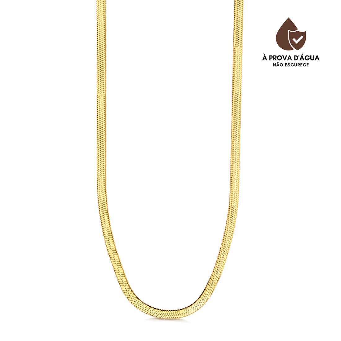 Colar Fita Slim Banhado em Ouro 18k