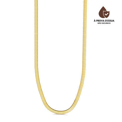 Colar Fita Slim Banhado em Ouro 18k