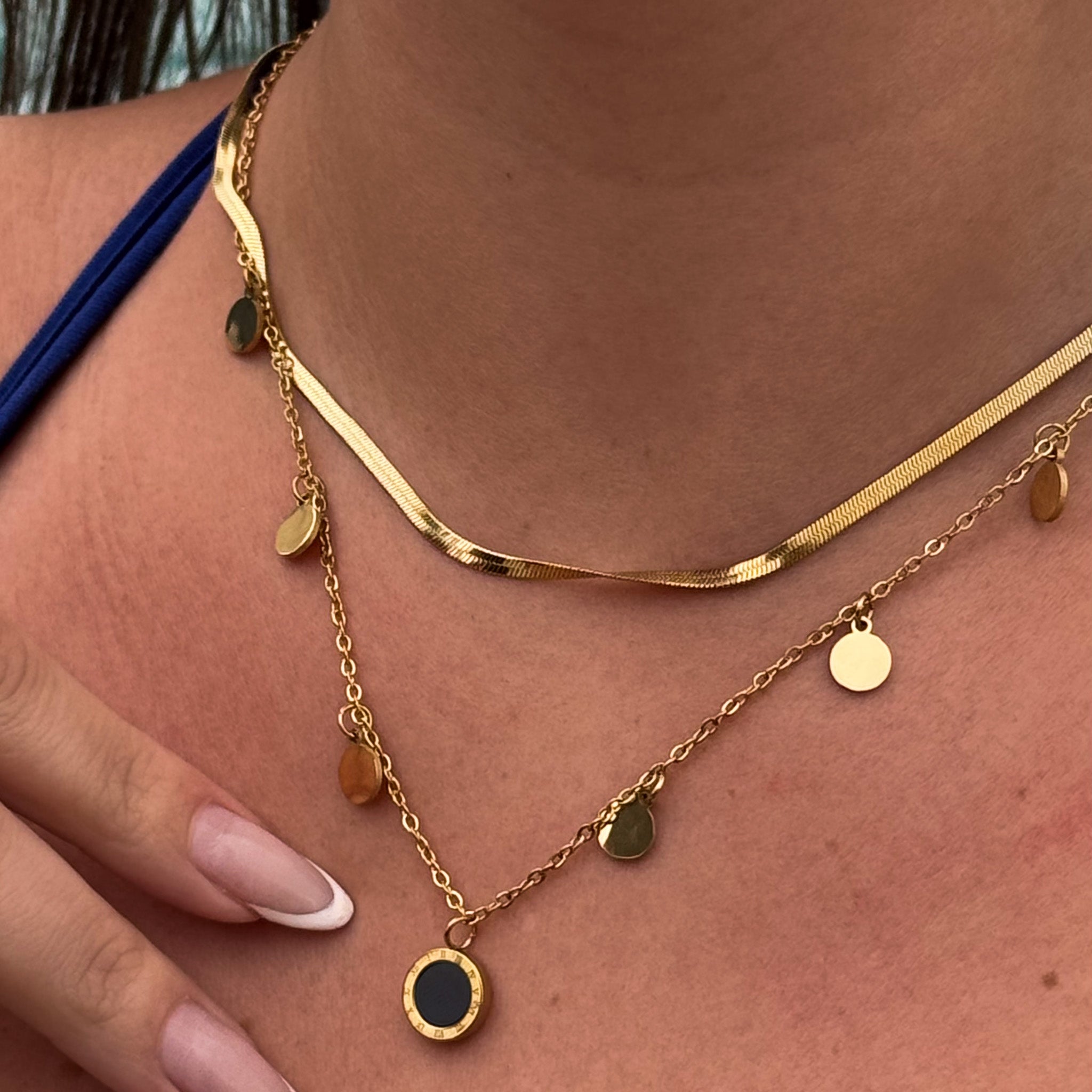 Colar Ônix Elegance Banhado em Ouro 18k