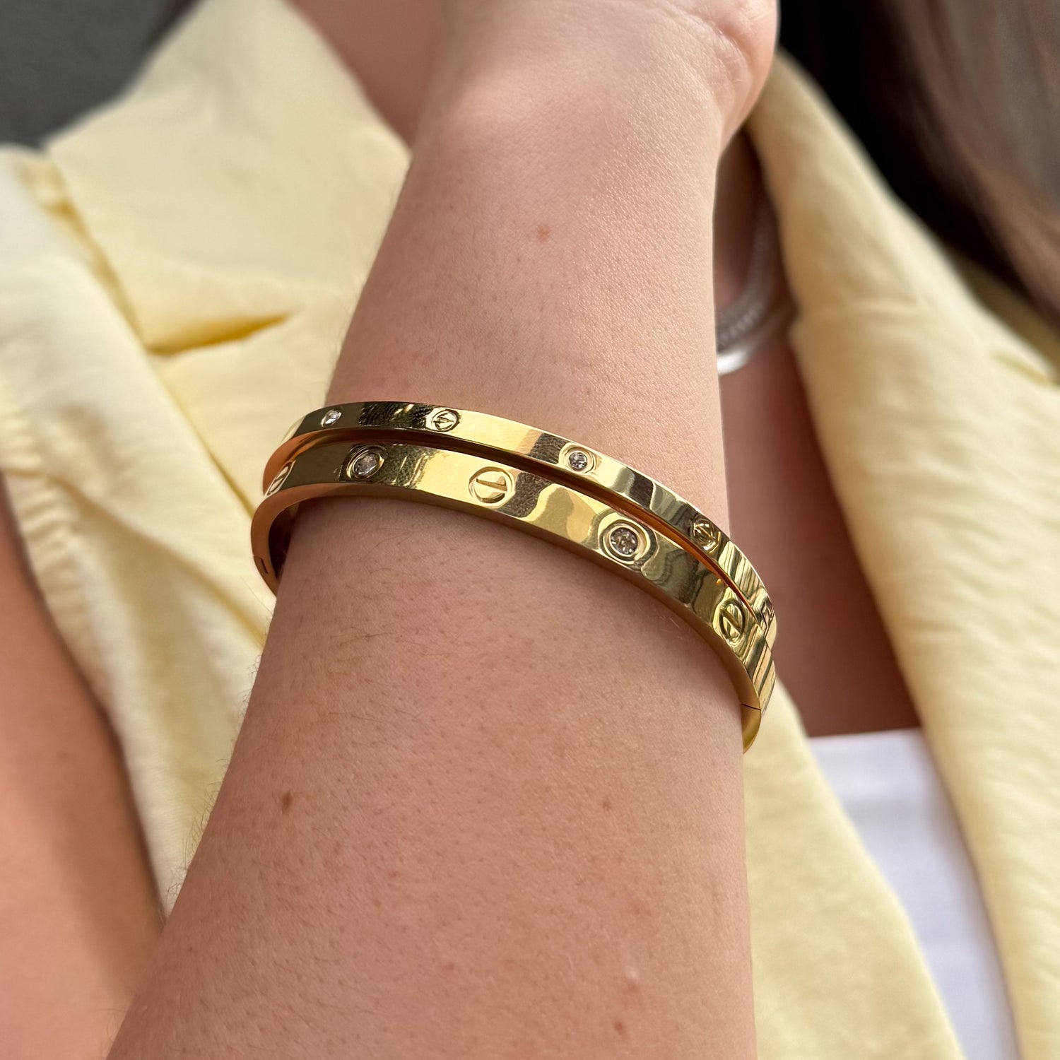 Bracelete Pedras de Glamour Banhado em Ouro 18k