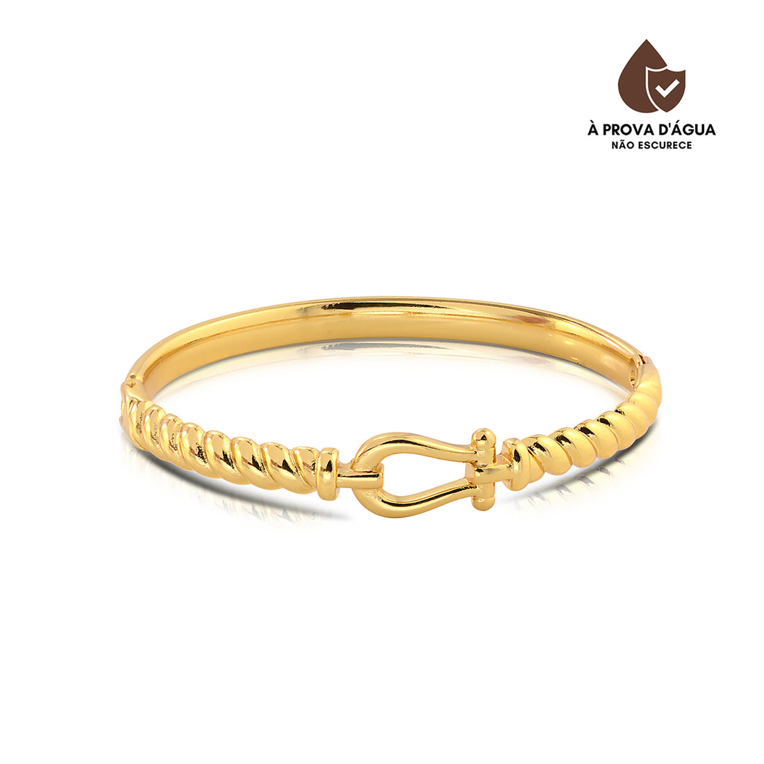 Bracelete Corda Torcida Banhado em Ouro 18k