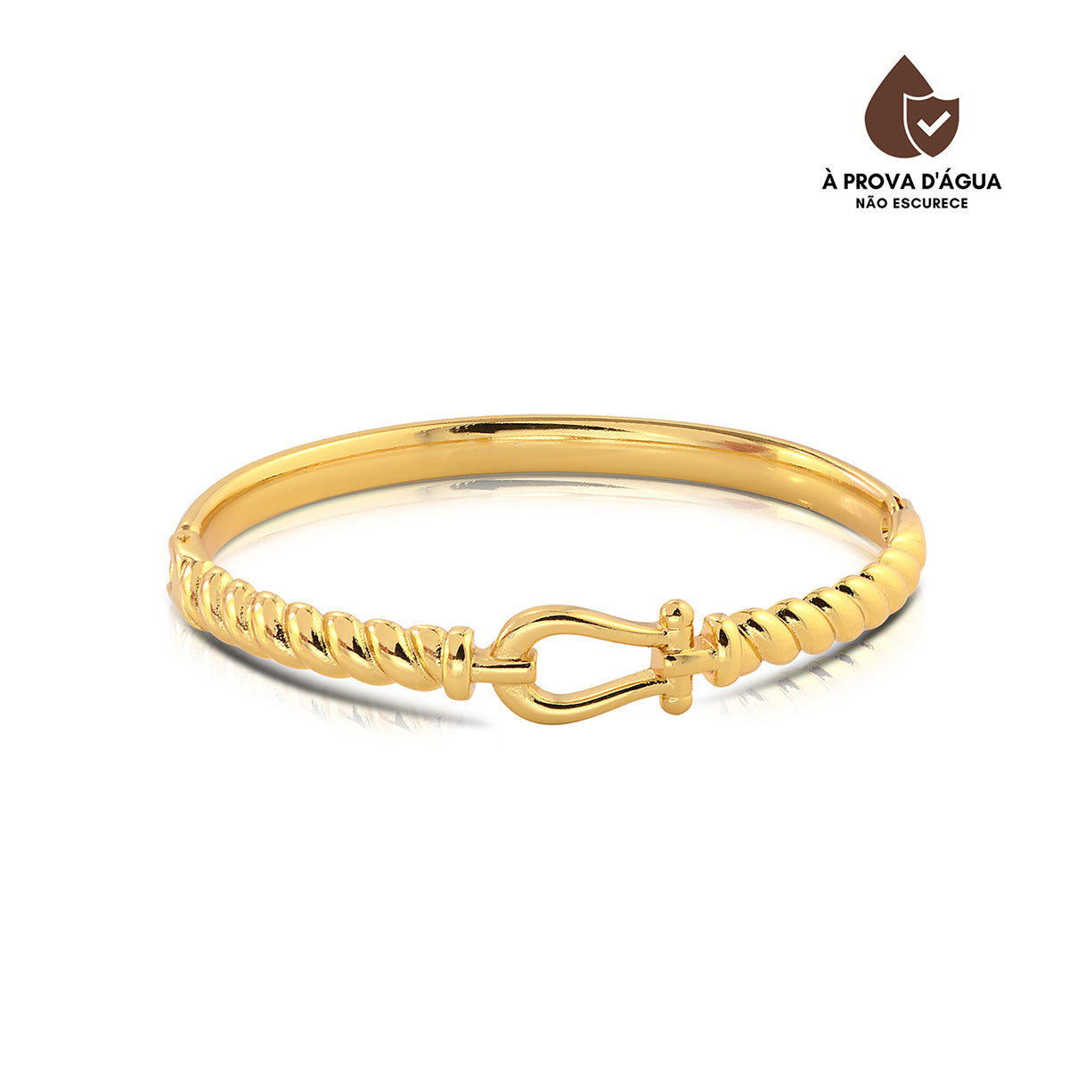 Bracelete Corda Torcida Banhado em Ouro 18k