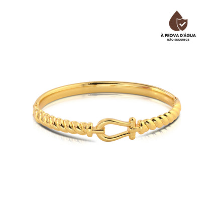 Bracelete Corda Torcida Banhado em Ouro 18k