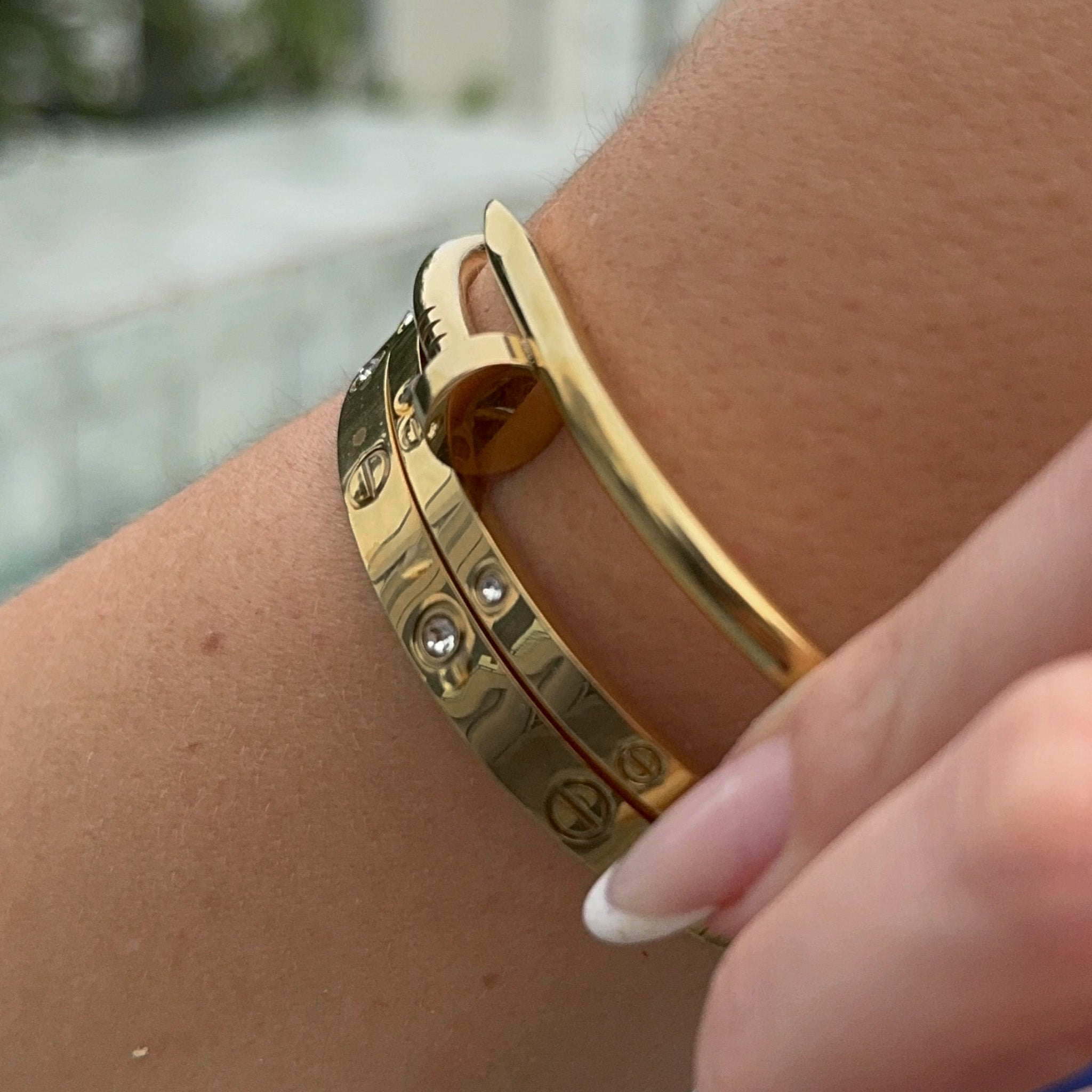 Bracelete Pedras de Glamour Banhado em Ouro 18k