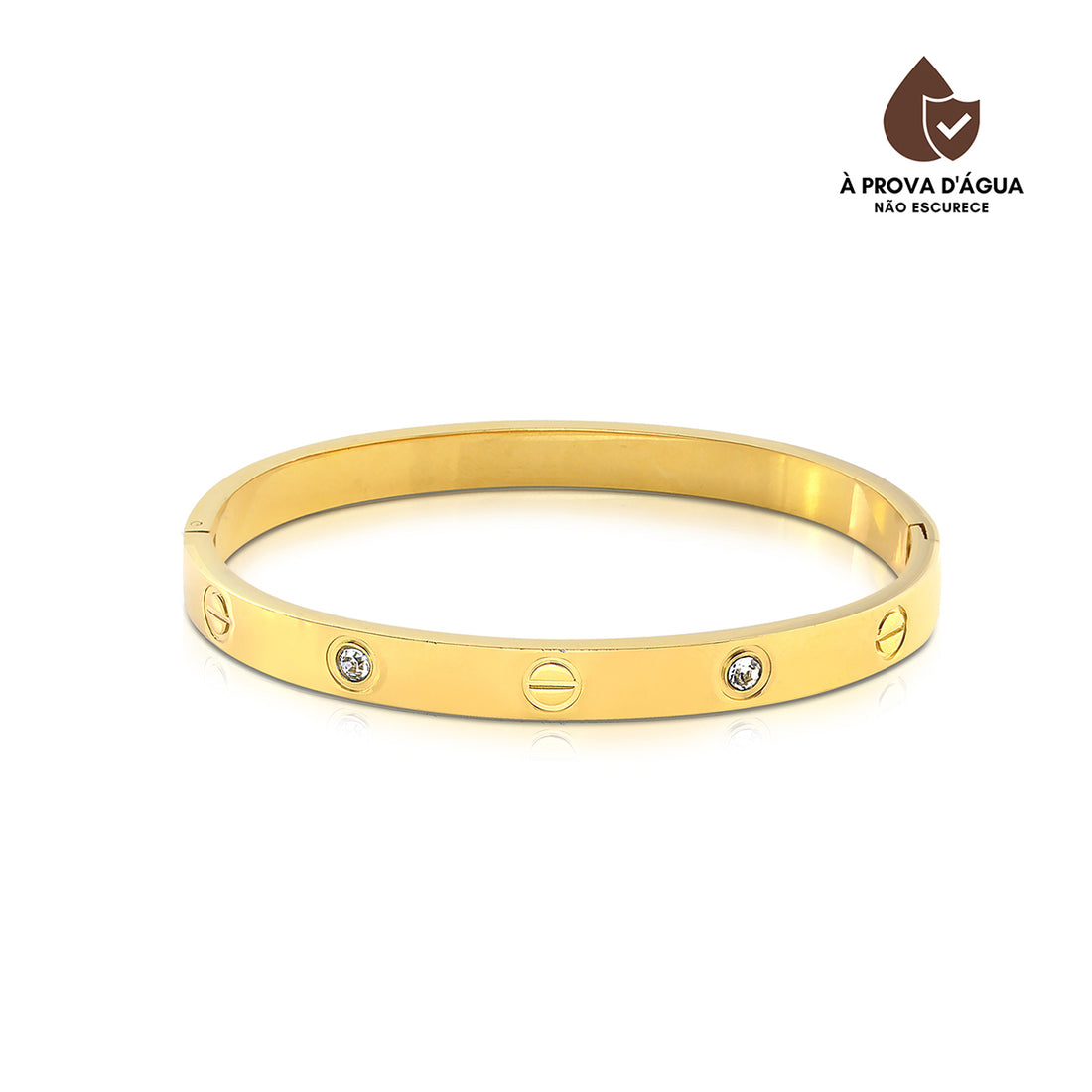 Bracelete Pedras de Glamour Banhado em Ouro 18k