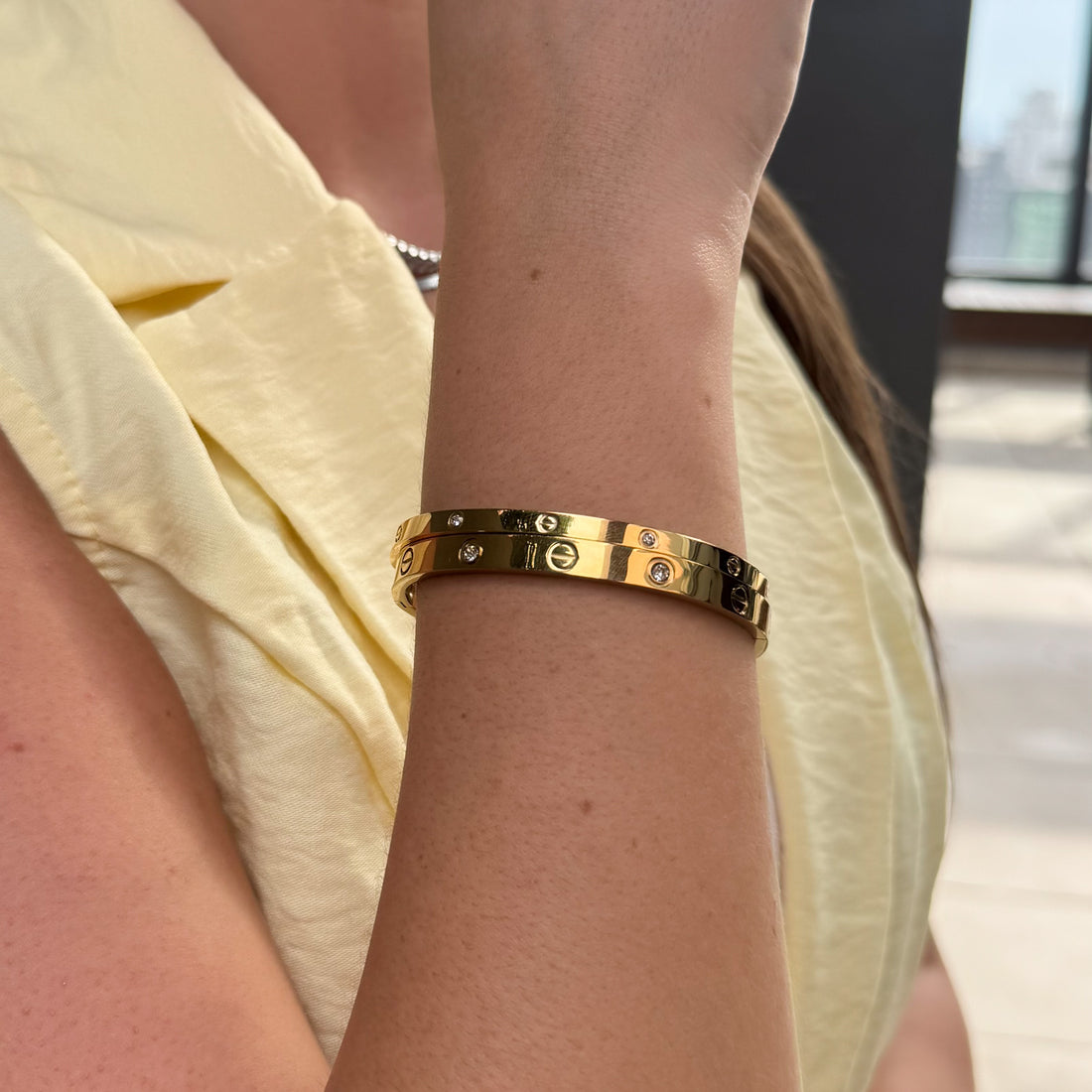 Bracelete Pedras de Glamour Slim Banhado em Ouro 18k