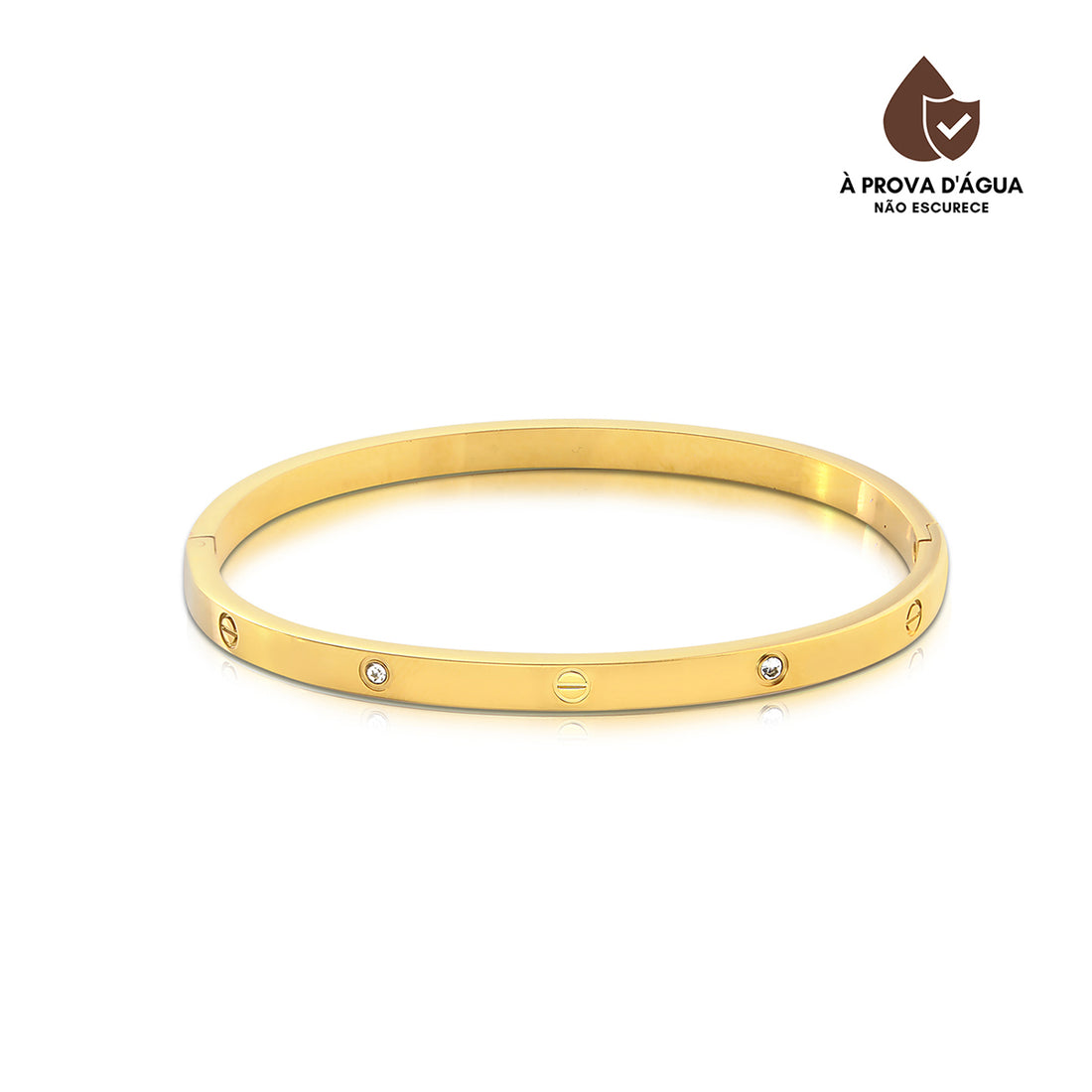 Bracelete Pedras de Glamour Slim Banhado em Ouro 18k