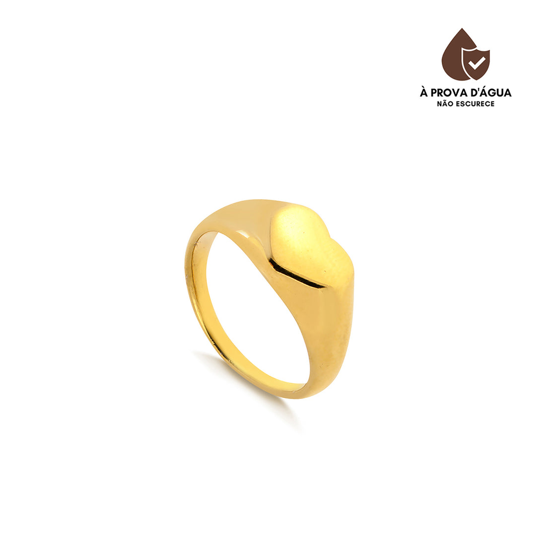 Anel Coração Minimalista Banhado em Ouro 18k
