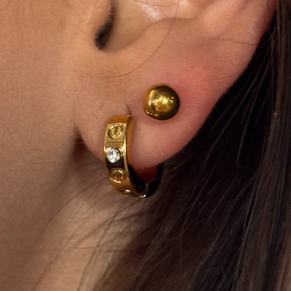 Brinco Esfera Banhado em Ouro 18k