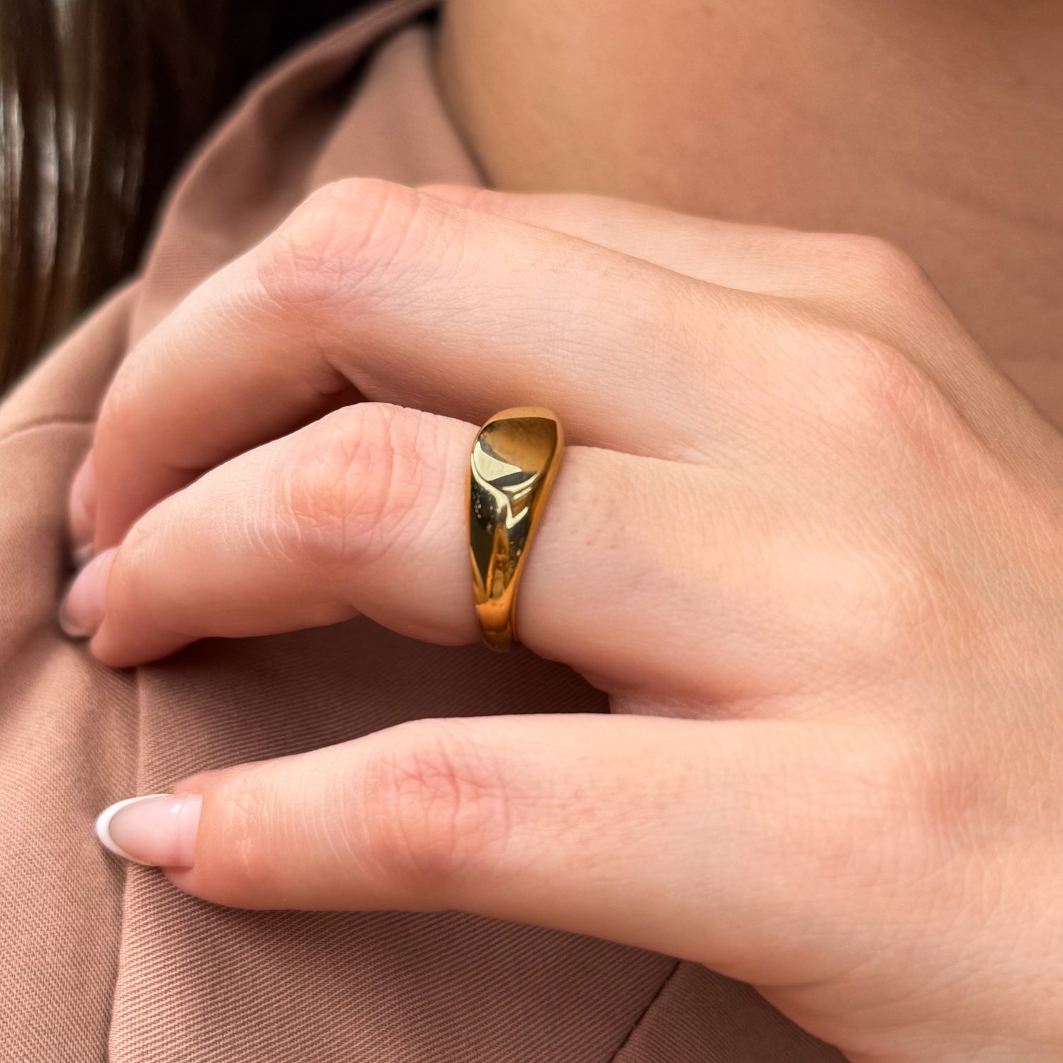 Anel Minimalista Banhado em Ouro 18k